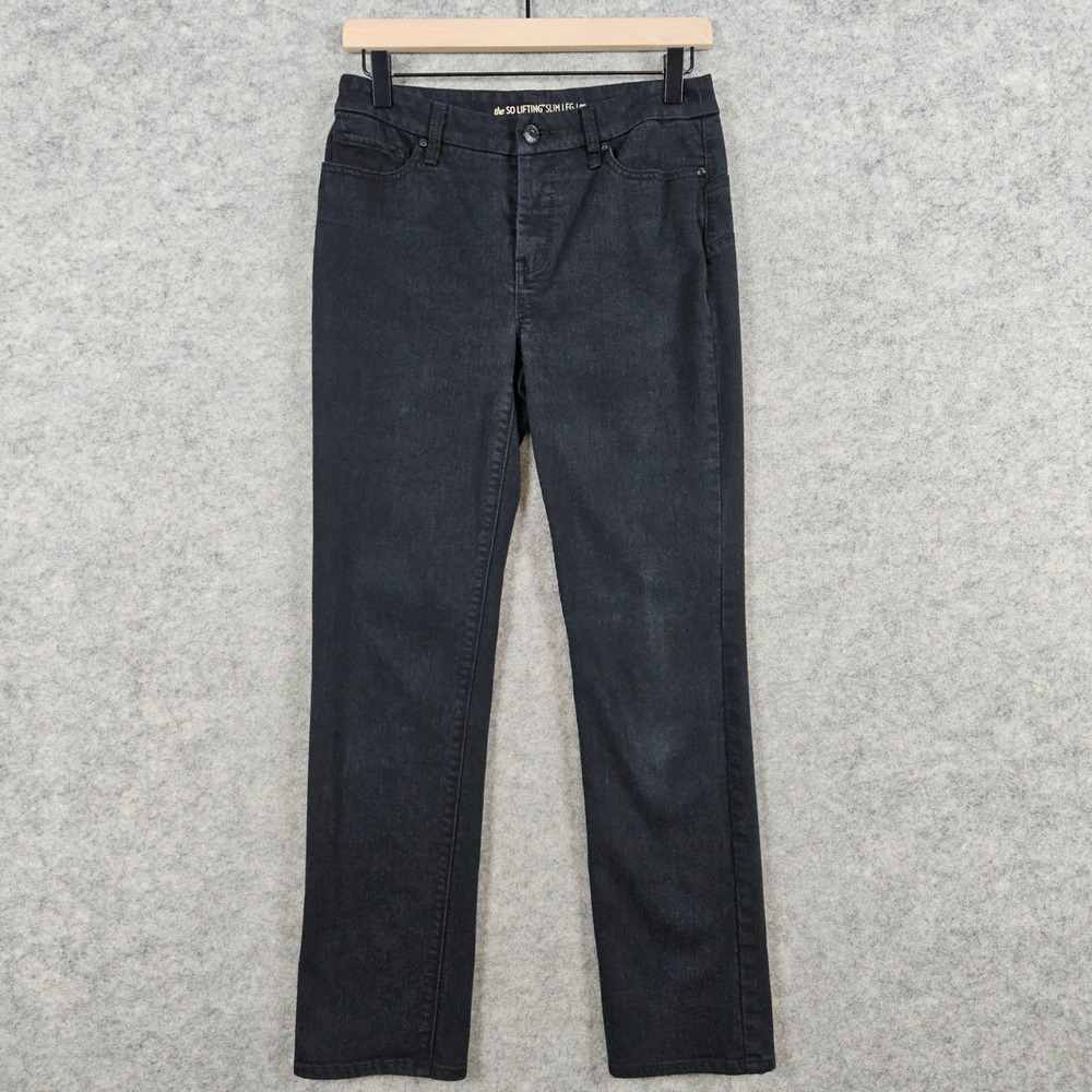 Chicos Women's So Lifting Slim Leg Jeans‎ Black Size 00 (XS) Short Stretch 28x28